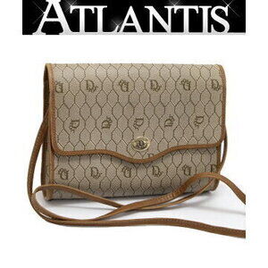 Christian Dior Honeycomb Shoulder Bag Leather Beige Tan Brown